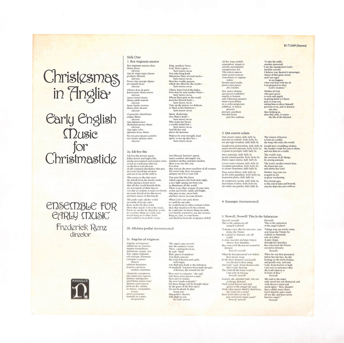 Christesmas In Anglia (Early English Music For Christmastide)