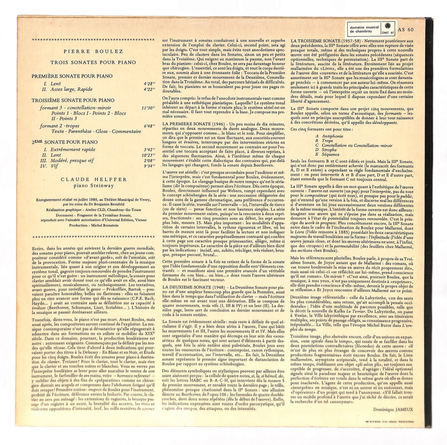 Trois Sonates Pour Piano