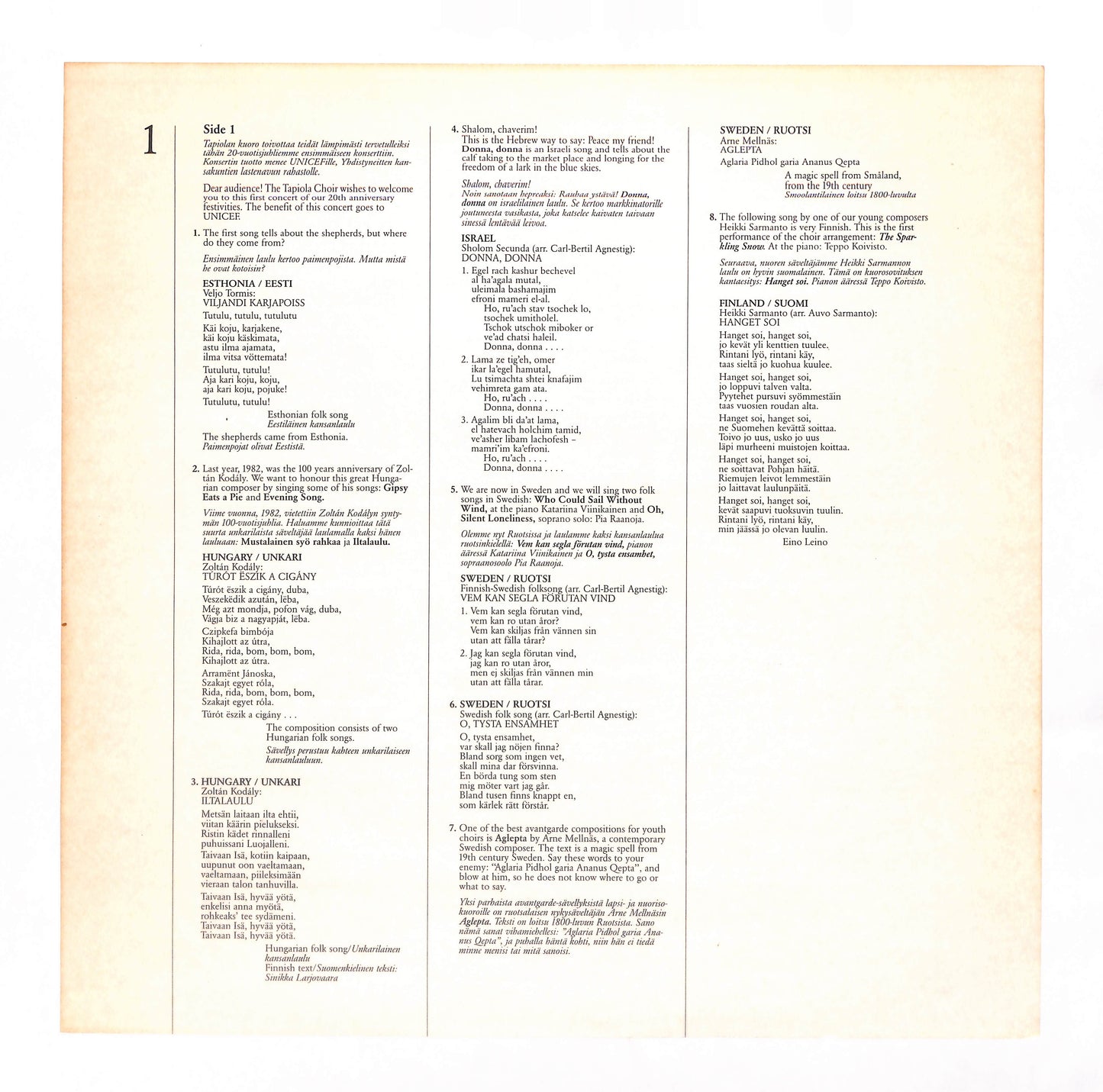 Songs Building Bridges  Laulujen Silta