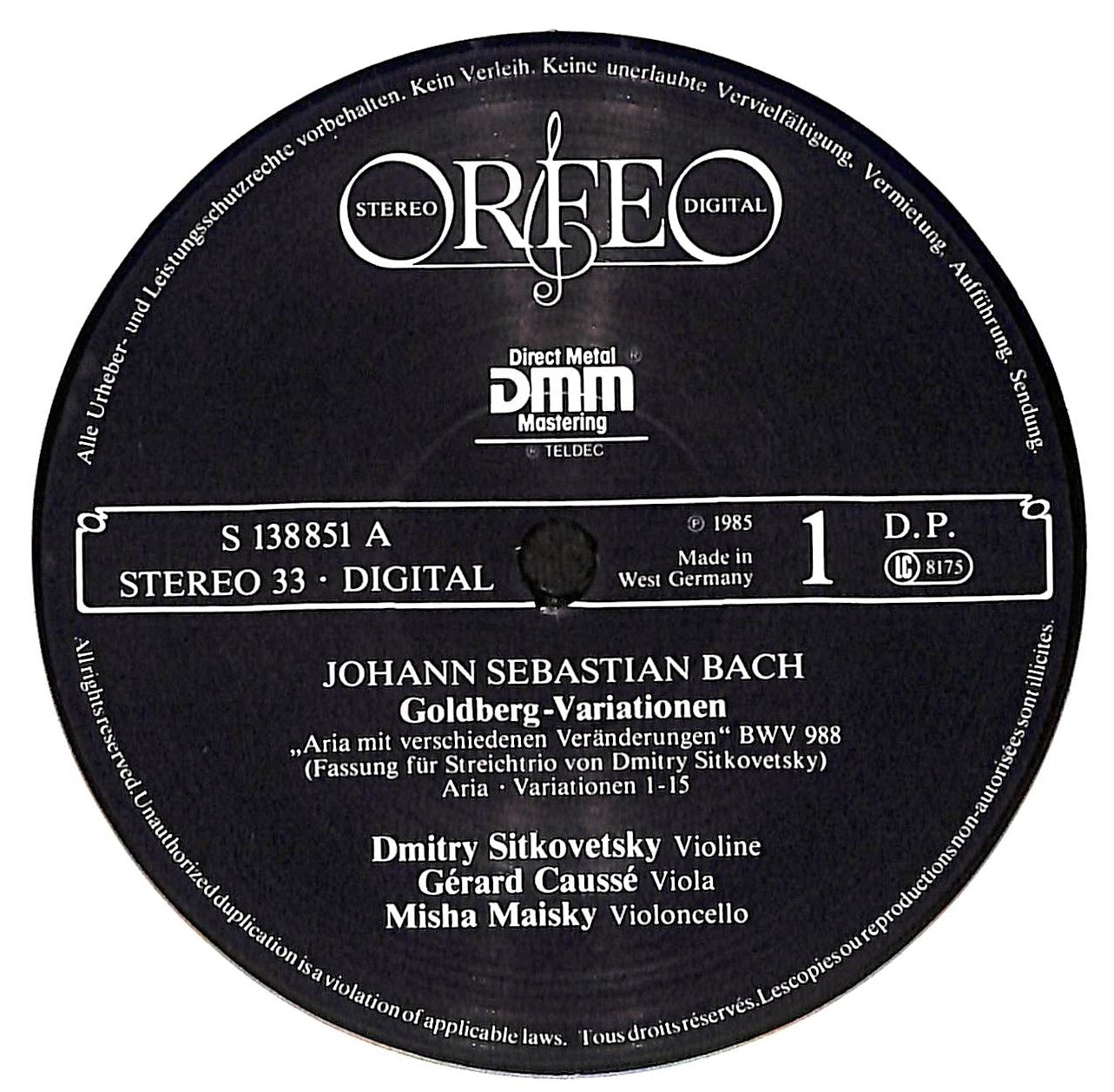 Goldberg Variationen - Fassung Für Streichtrio - Version For String Trio - Version Pour Trio A Cordes