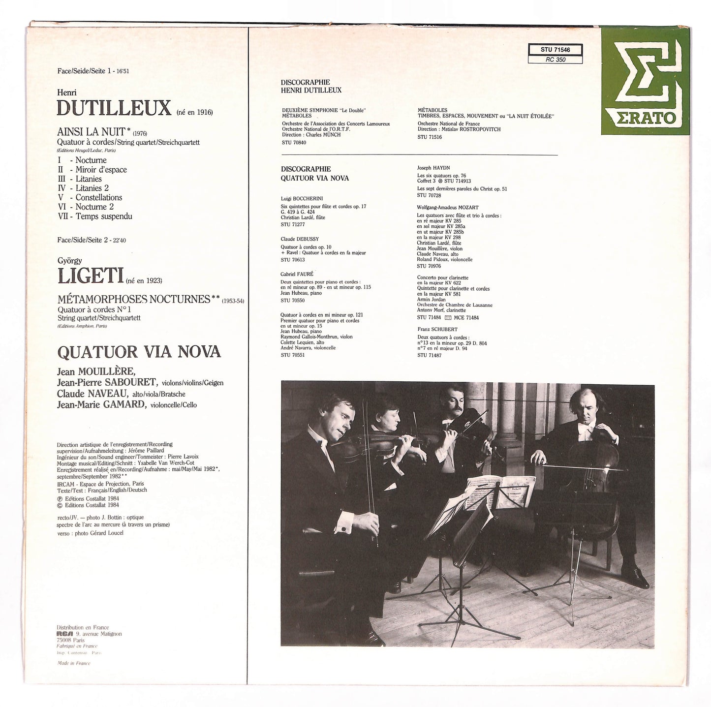 Ainsi La Nuit / Quatuor À Cordes Nº 1