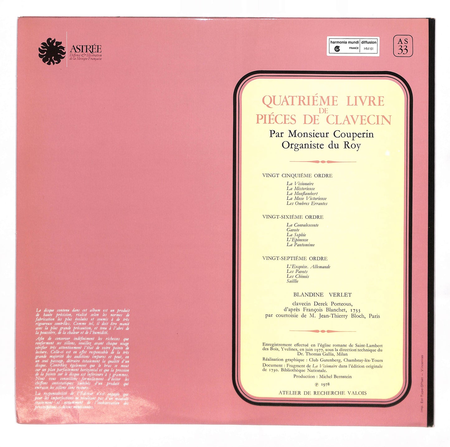 Quatriéme Livre De Piéces De Clavecin (Vingt Cinquiéme, Vingt-sixiéme & Vingt-septiéme Ordres)