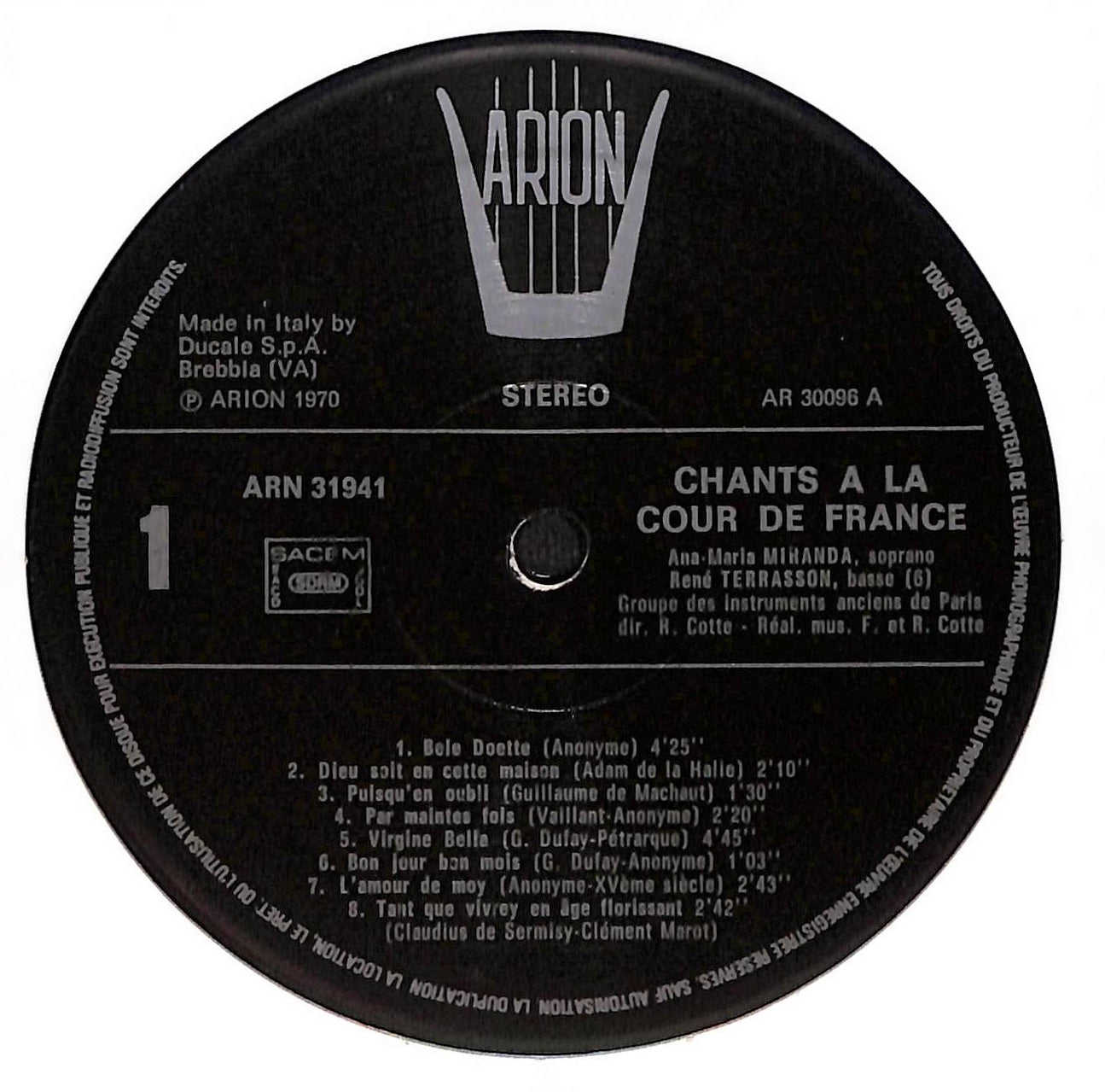 Chants à la cour de France