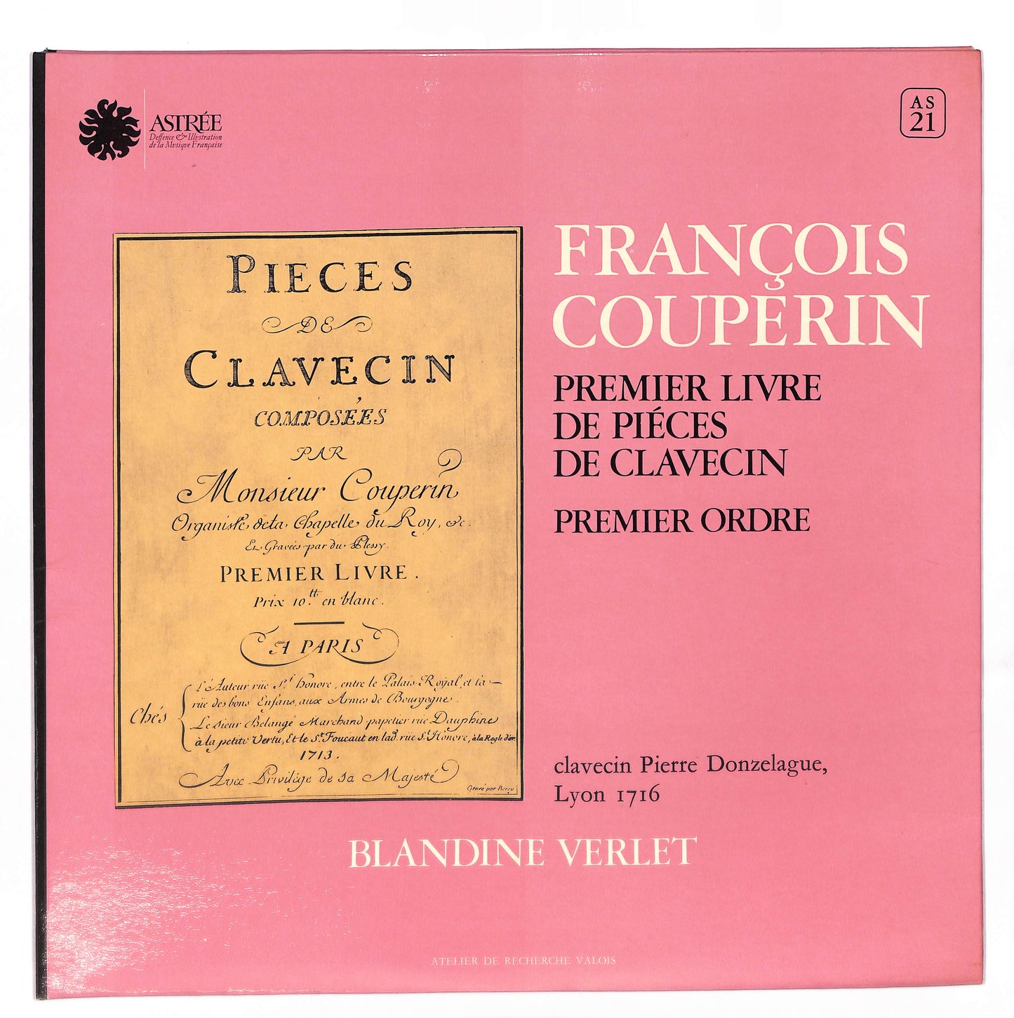 Premier Livre De Piéces De Clavecin : Premier Ordre
