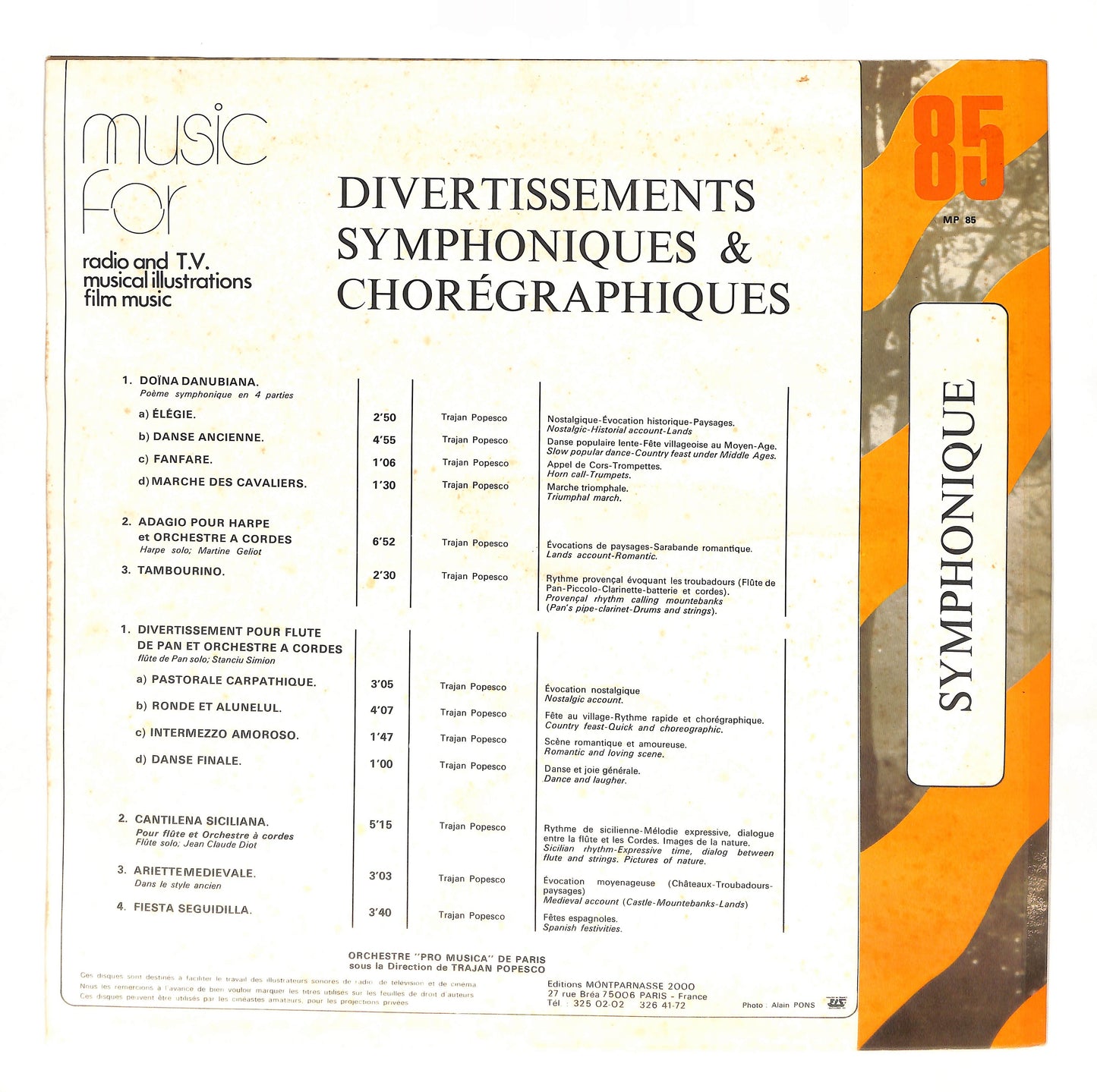 Divertissements Symphoniques Et Chorégraphiques