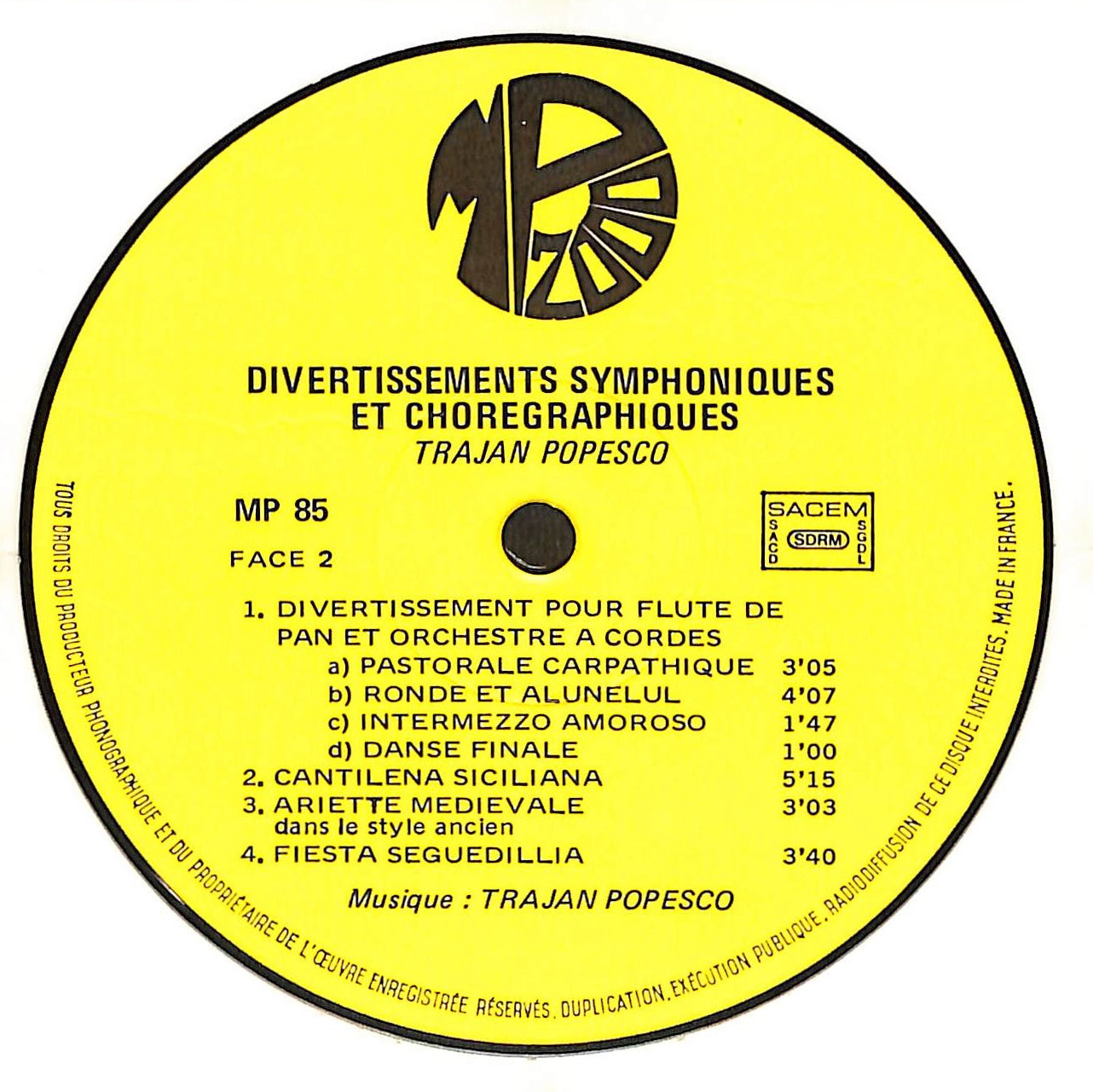 Divertissements Symphoniques Et Chorégraphiques