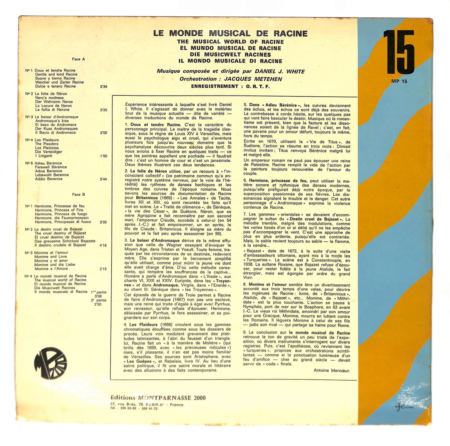 Le Monde Musical De Racine