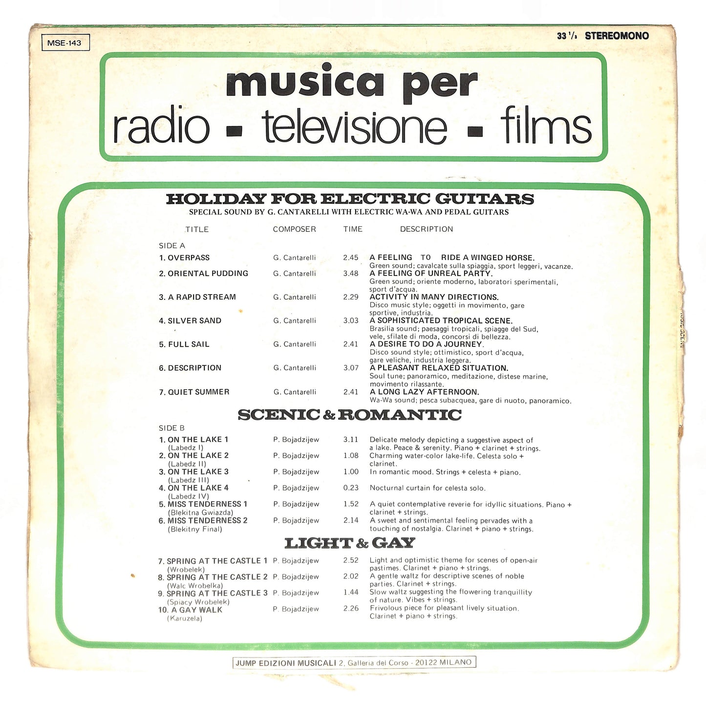 Holiday For Electric Guitars / Scenic & Romantic / Light & Gay