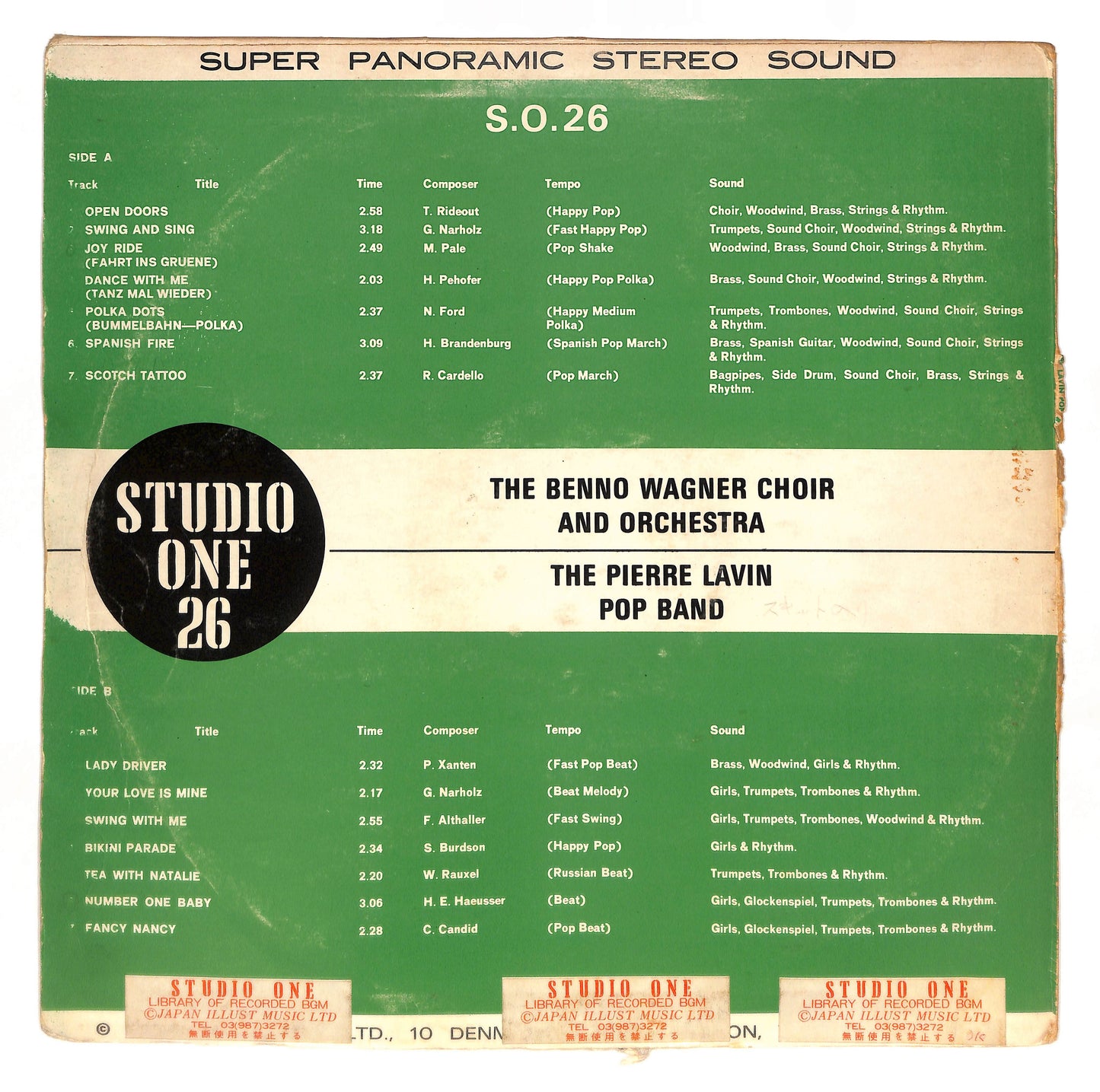 The Benno Wagner Choir And Orchestra / The Pierre Lavin Pop Band