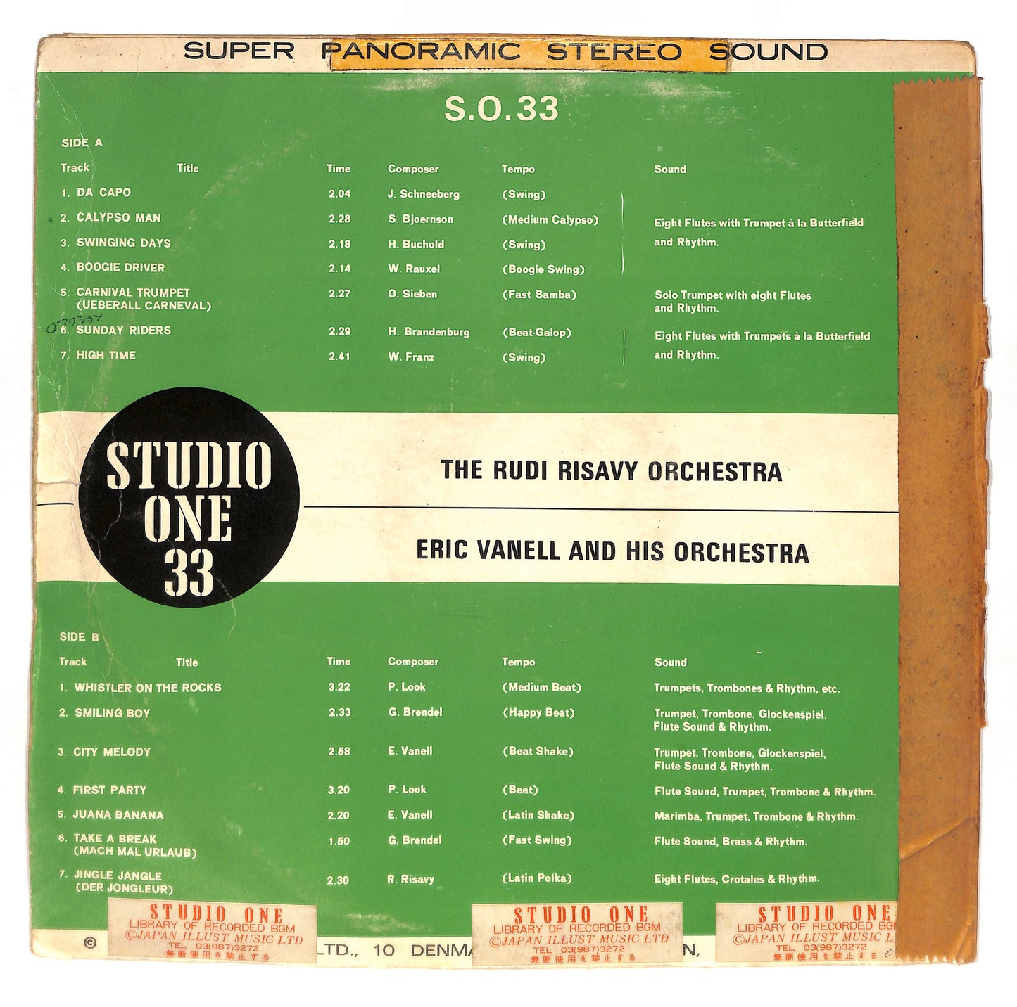 The Rudi Risavy Orchestra / Eric Vanell And His Orchestra