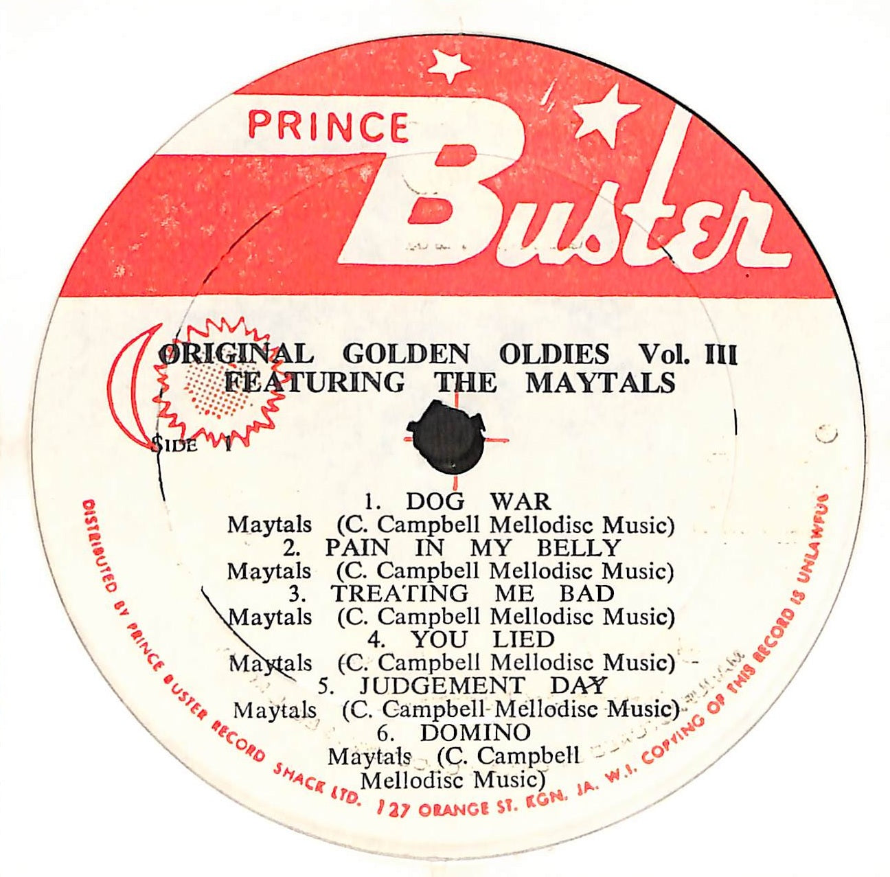 Prince Buster Record Shack Presents The Original Golden Oldies Vol.3 Featuring The Maytals