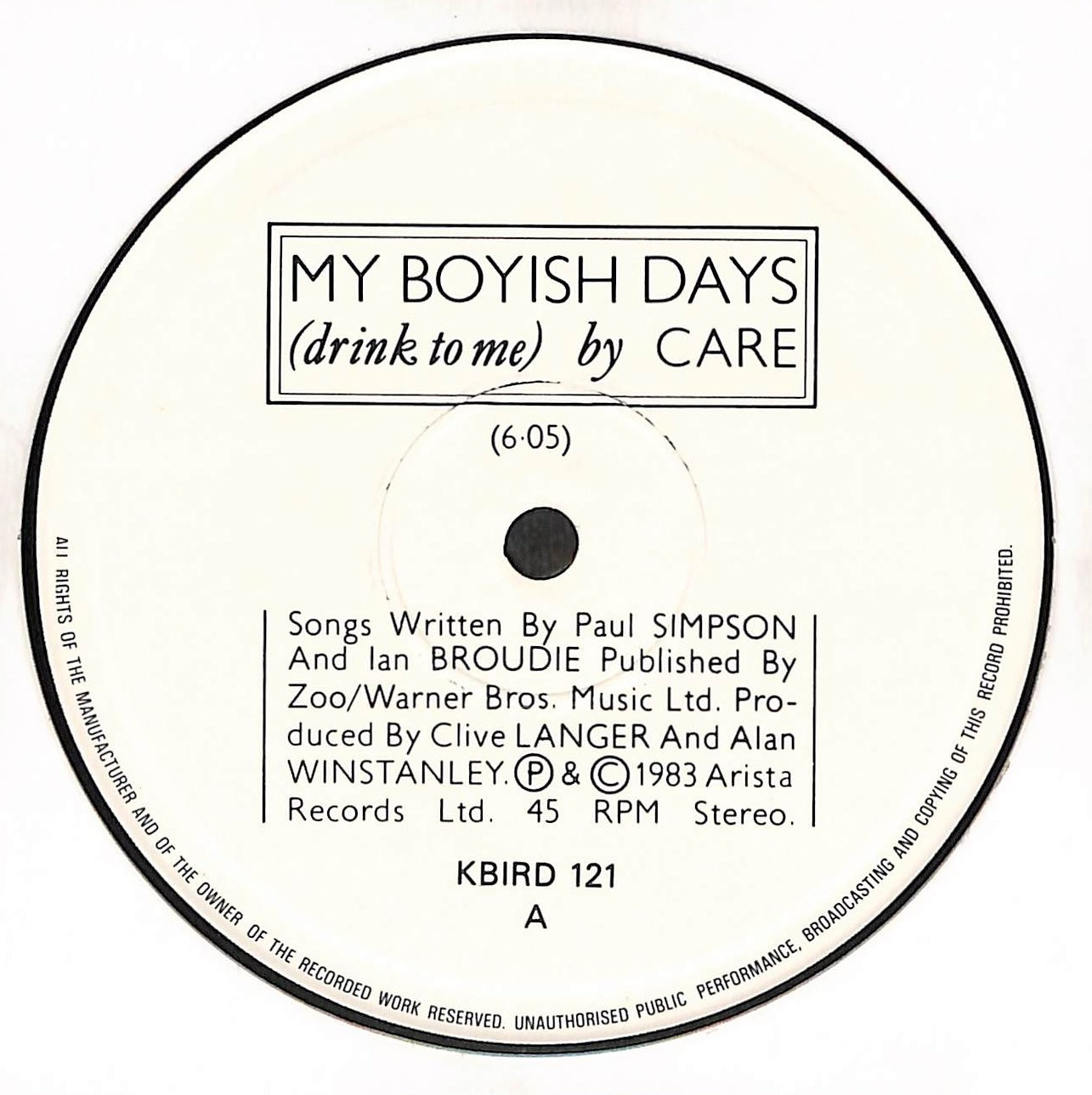 My Boyish Days (Drink To Me)