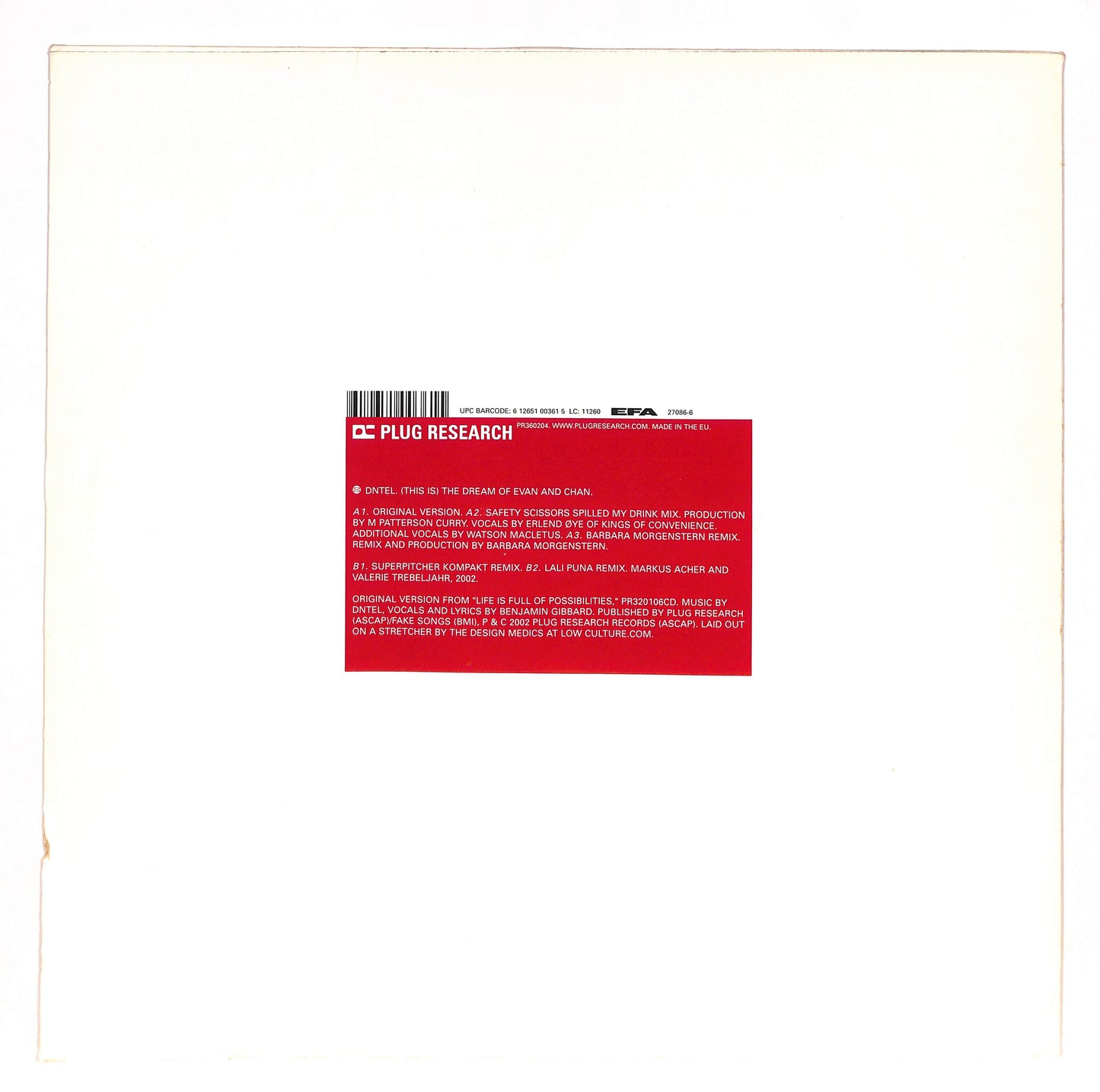 (This Is) The Dream Of Evan And Chan