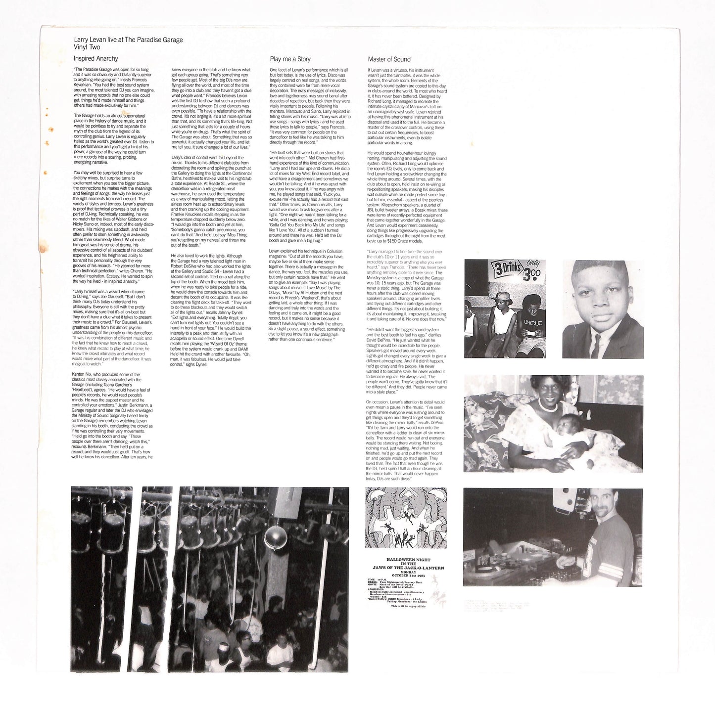 Larry Levan Live At The Paradise Garage