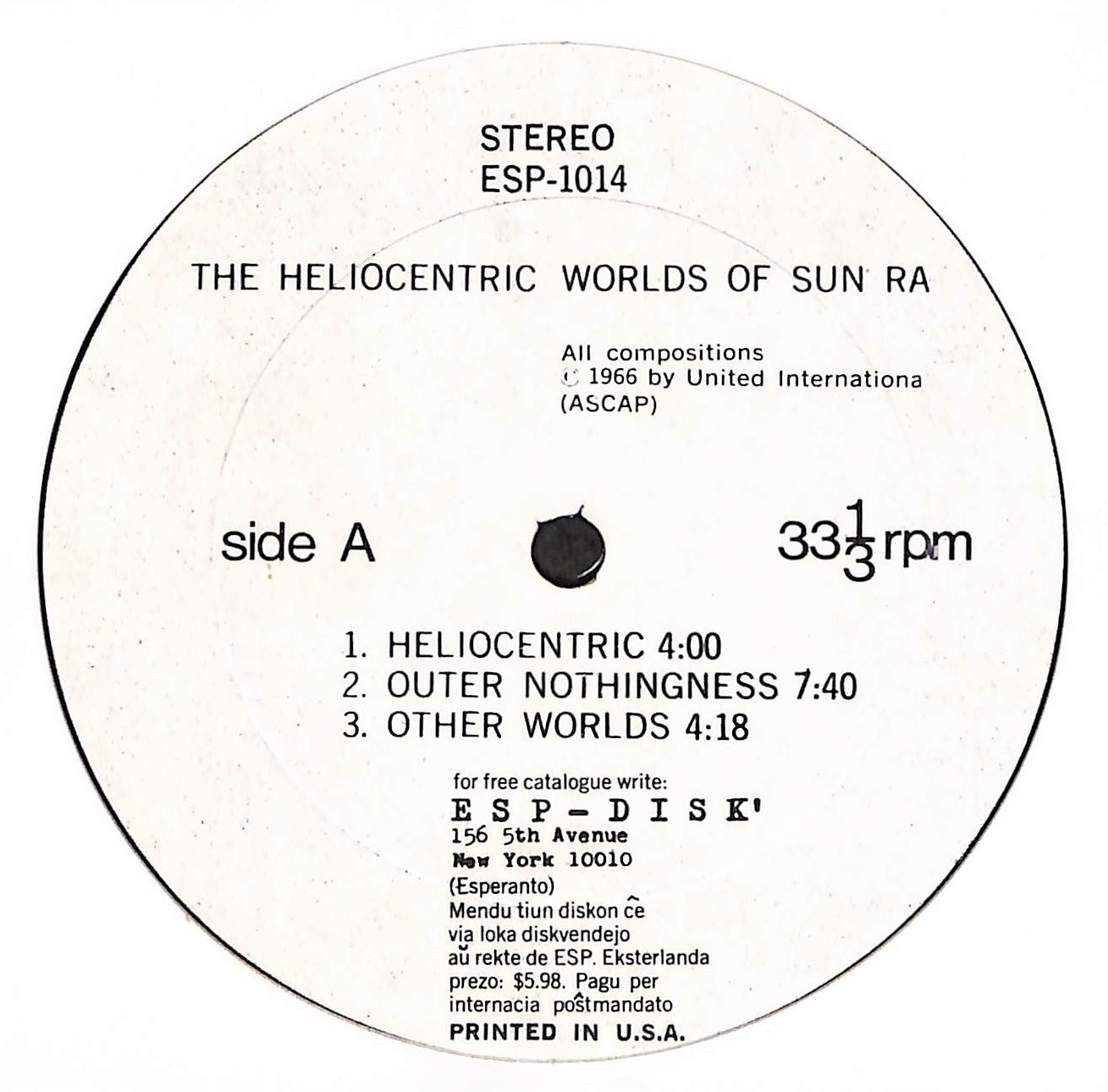The Heliocentric Worlds Of Sun Ra, Vol. I