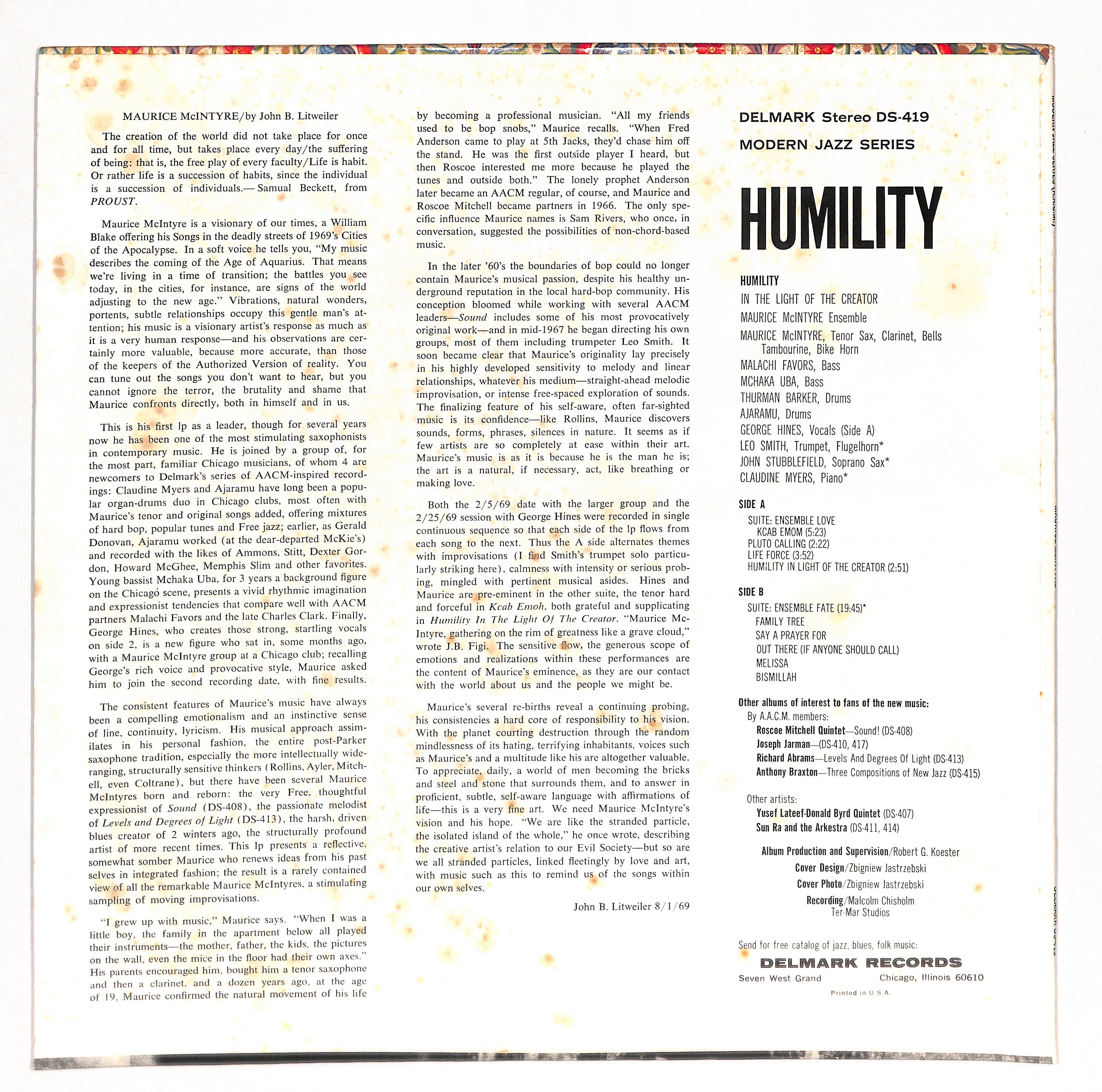 Maurice McIntyre / Humility