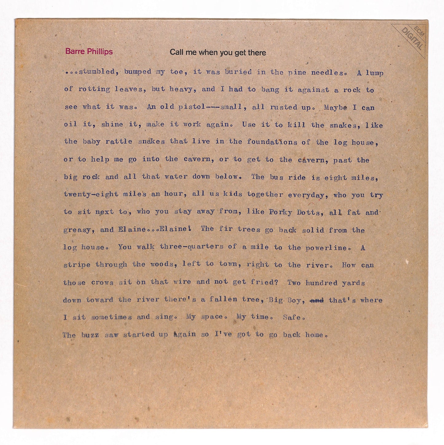 Call Me When You Get There