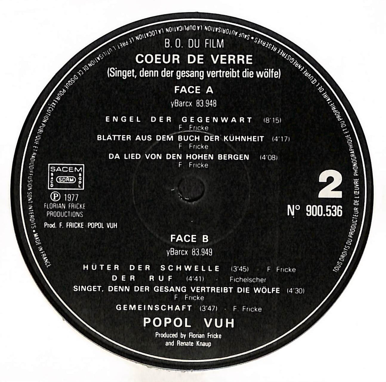 Cœur De Verre (Bande Originale Du Film De Werner Herzog)