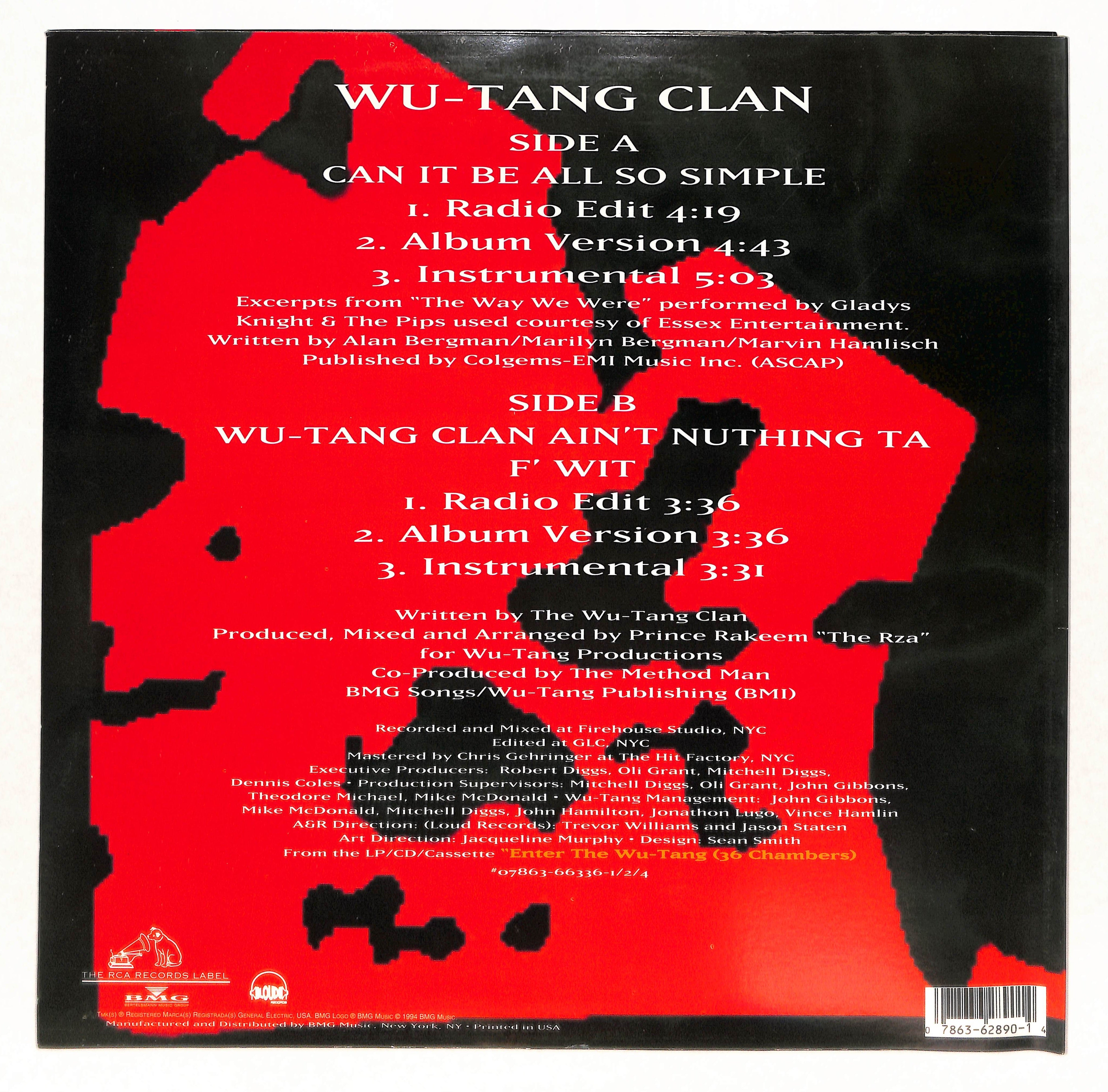 新品シールド CAN IT BE ALL SO SIMPLE アナログ Can It Be All So Simple / Wu-Tang Clan Ain't Nuthing Ta F' Wit