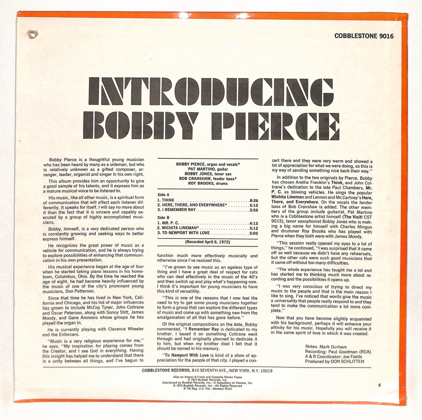 Introducing Bobby Pierce