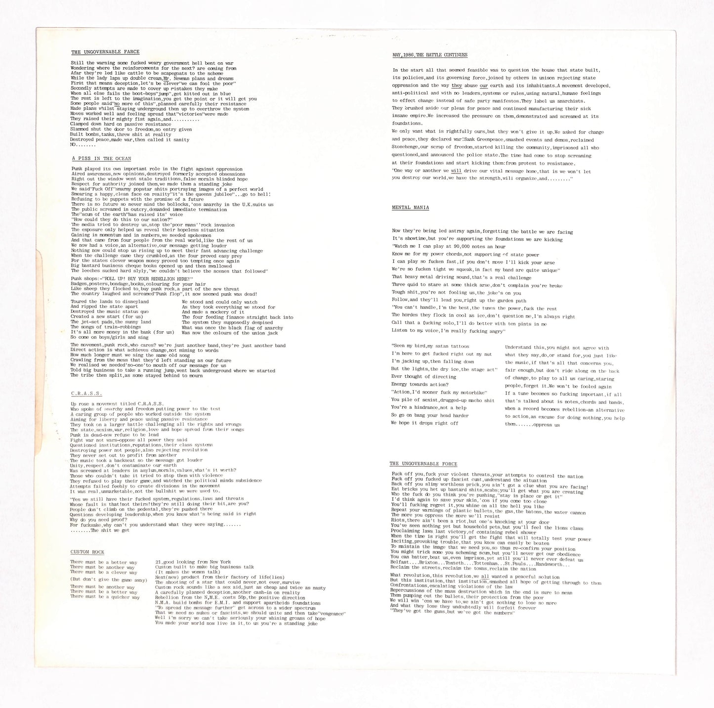 The Ungovernable Force