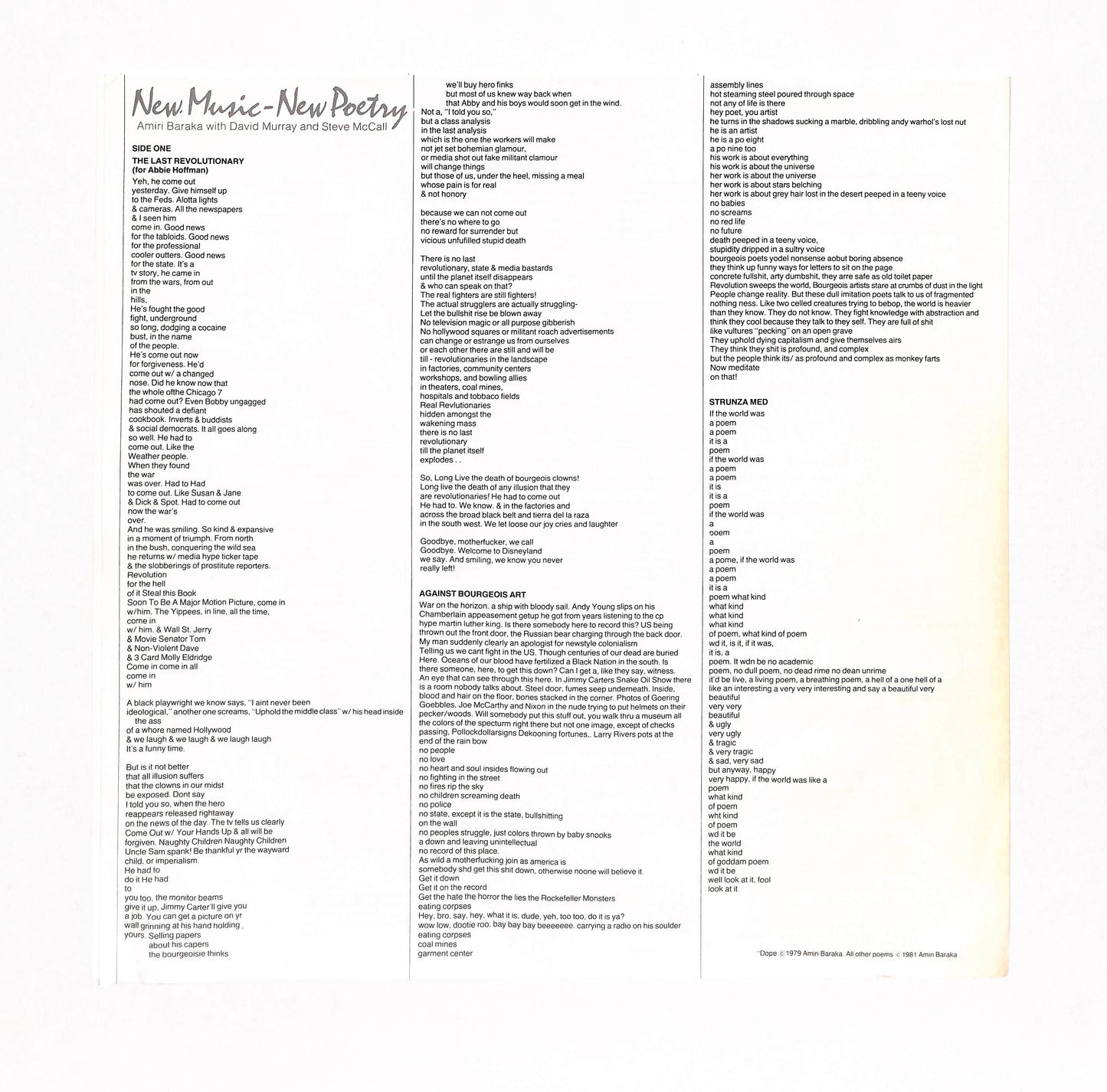 New Music - New Poetry