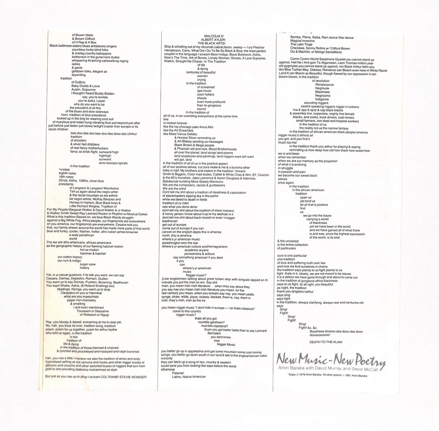 New Music - New Poetry