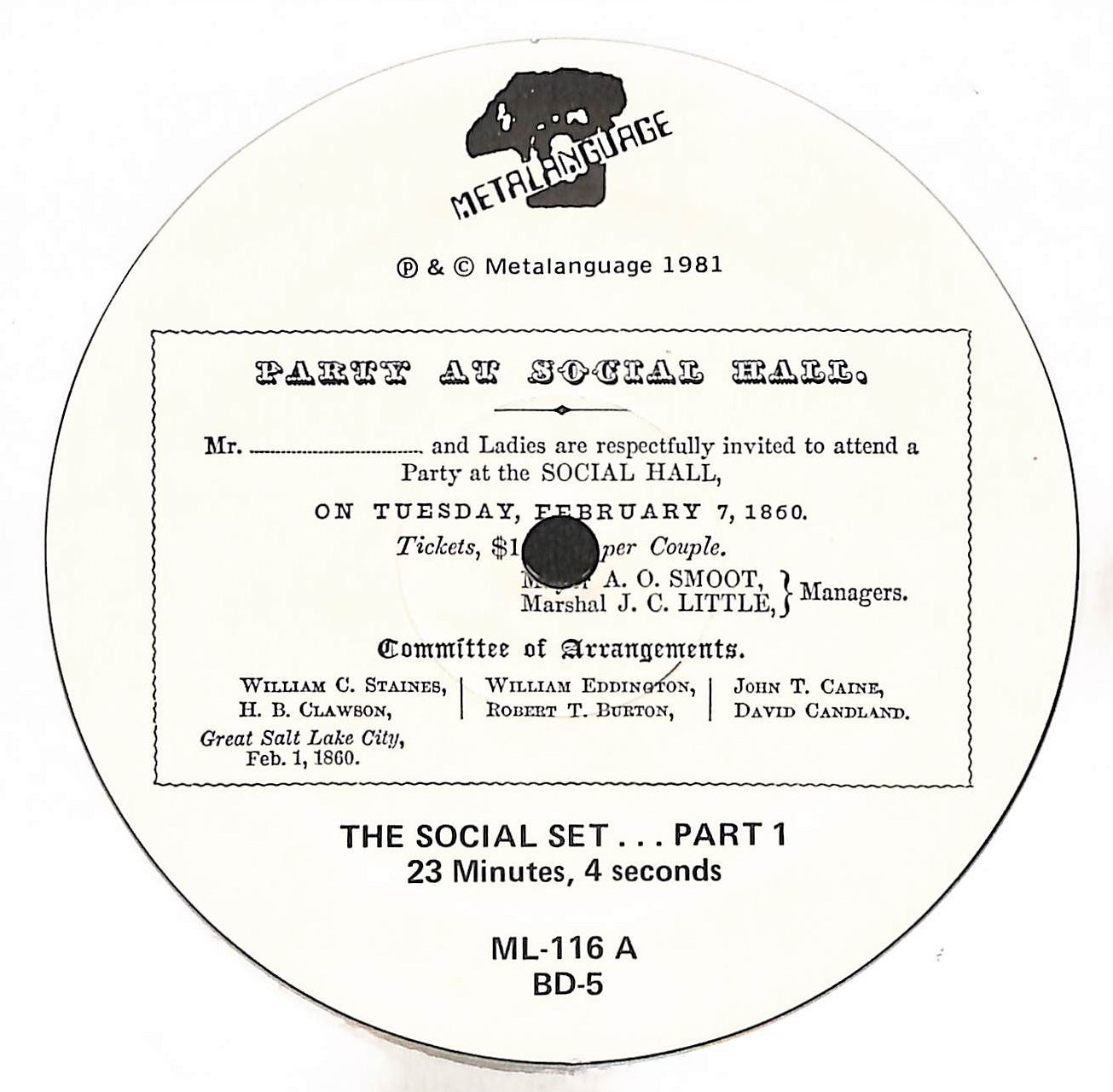 Metalanguage Festival Of Improvised Music 1980 - Volume 1: The Social Set