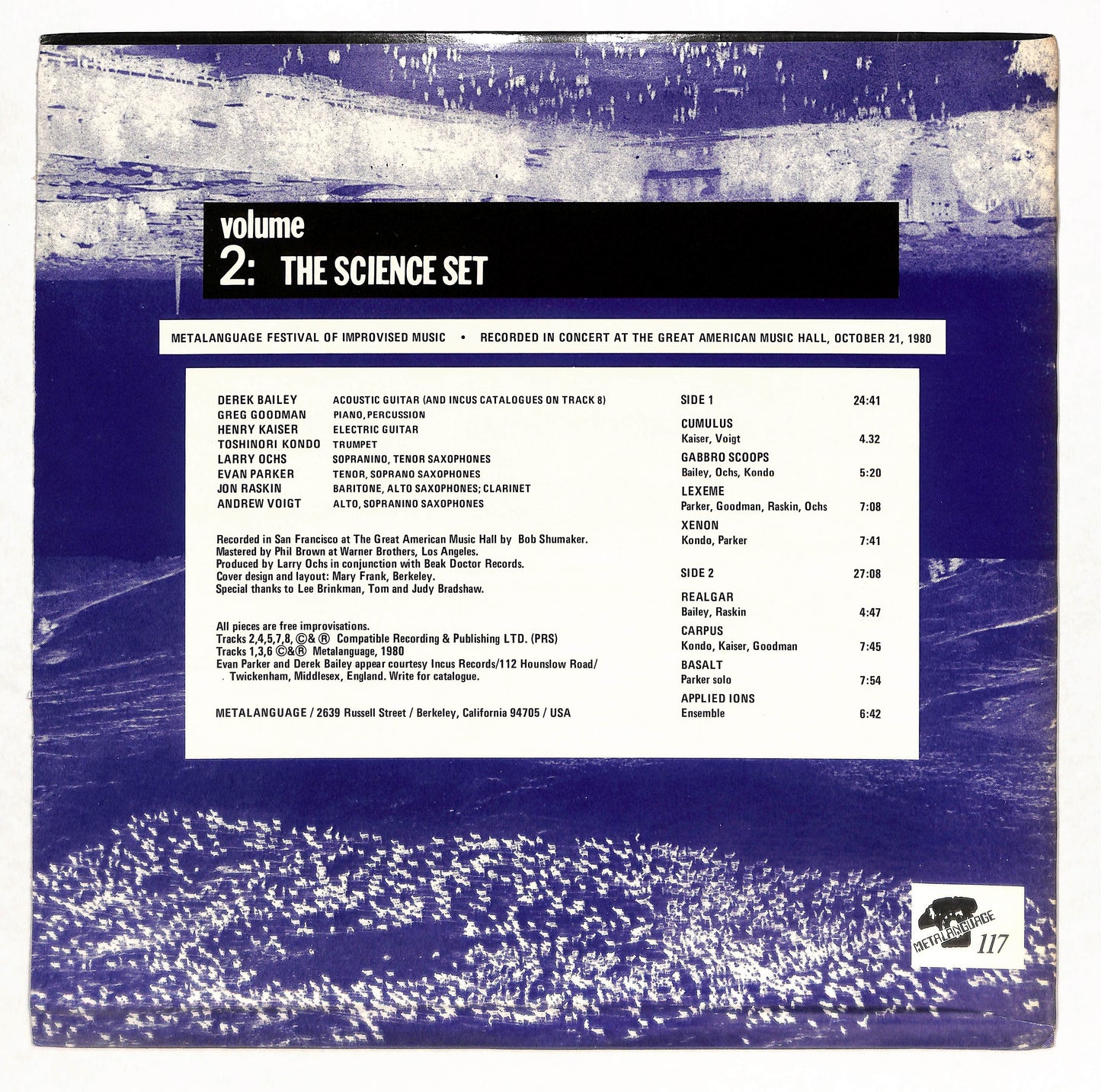 Metalanguage Festival Of Improvised Music 1980 - Volume 2: The Science Set