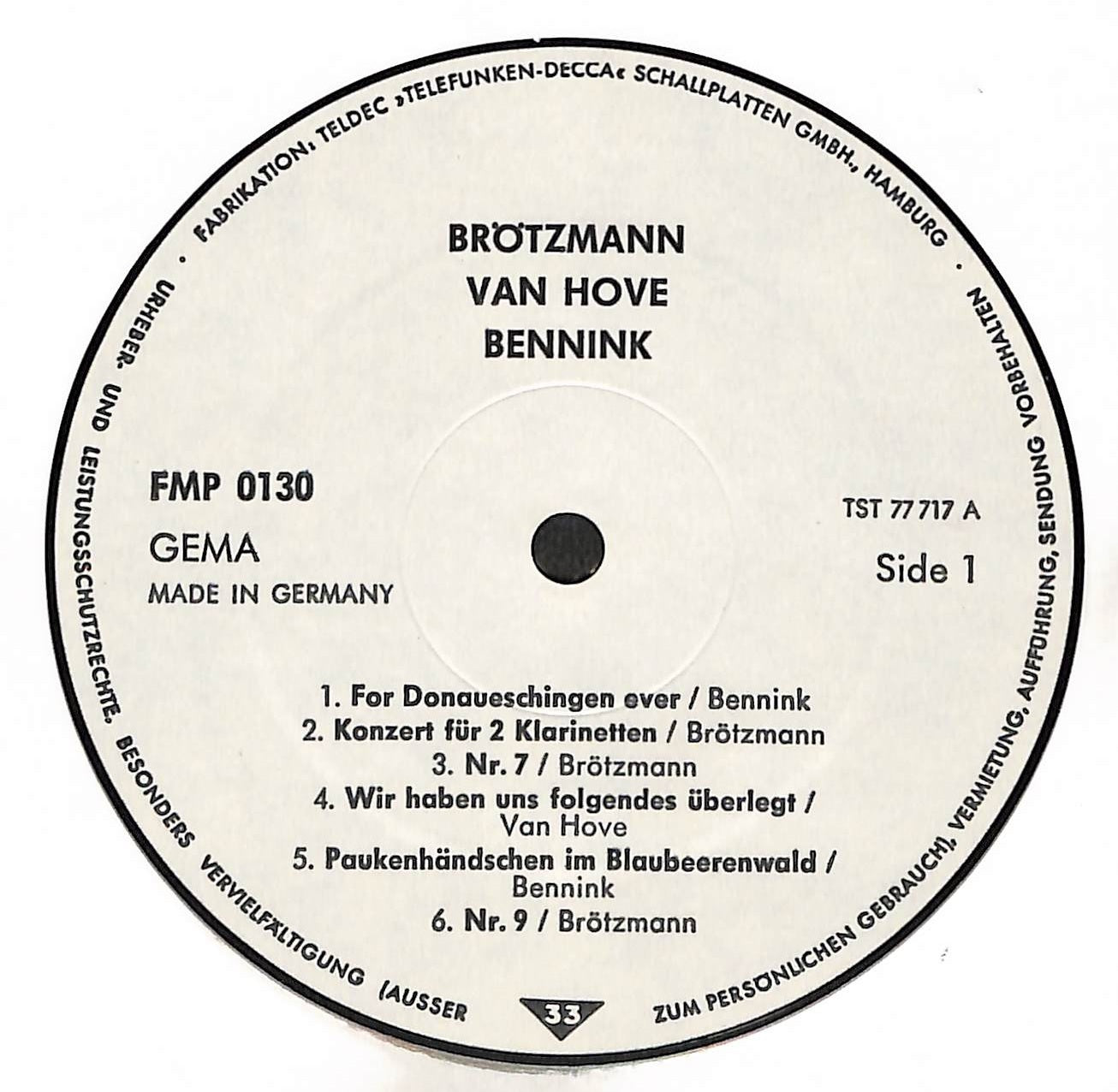 Brötzmann/Van Hove/Bennink