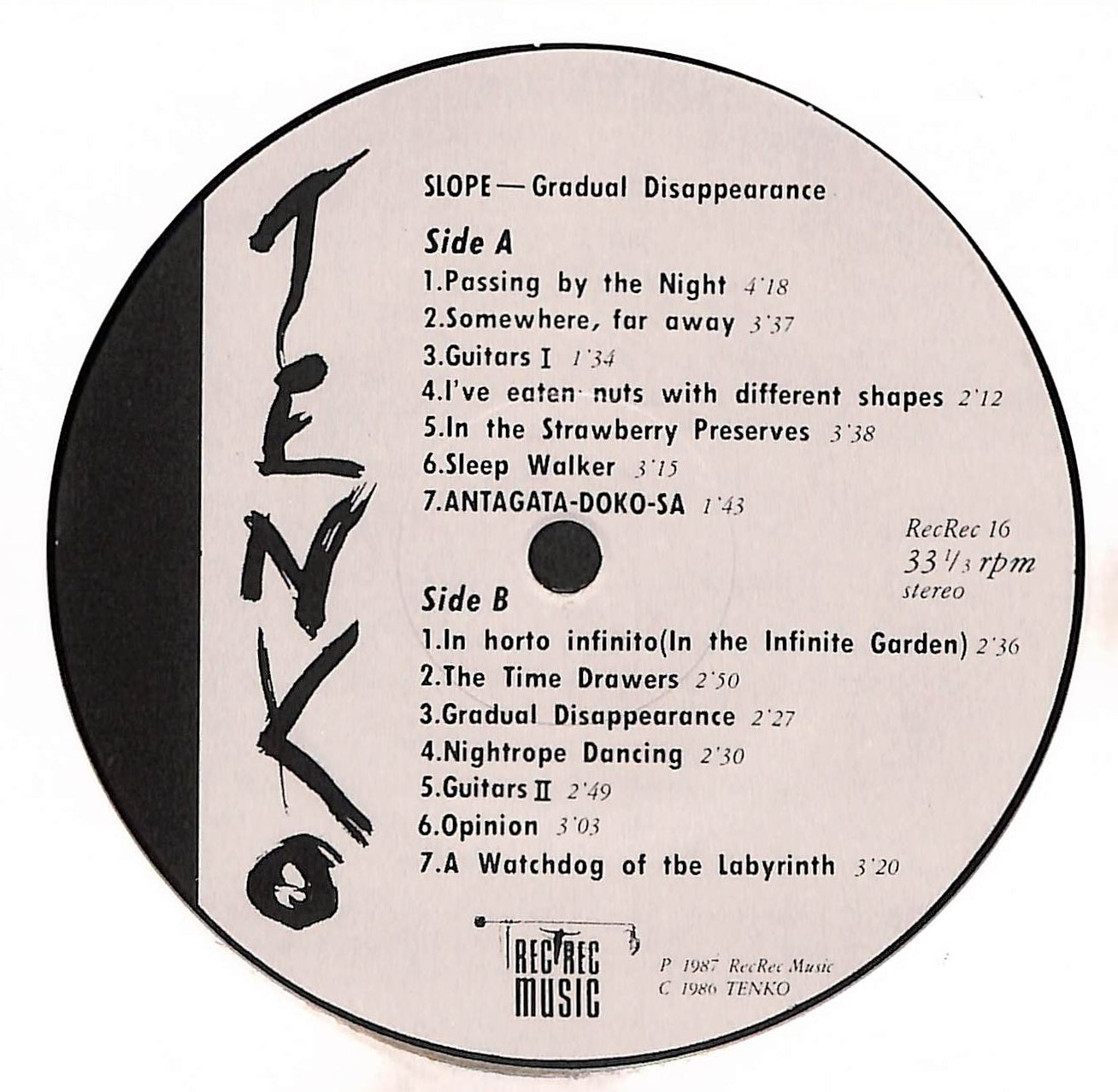 Slope - Gradual Disappearance