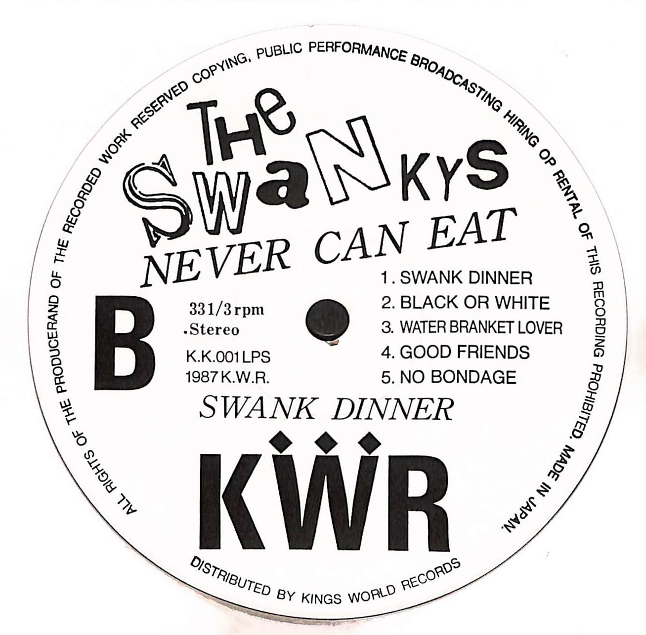 Never Can Eat Swank Dinner