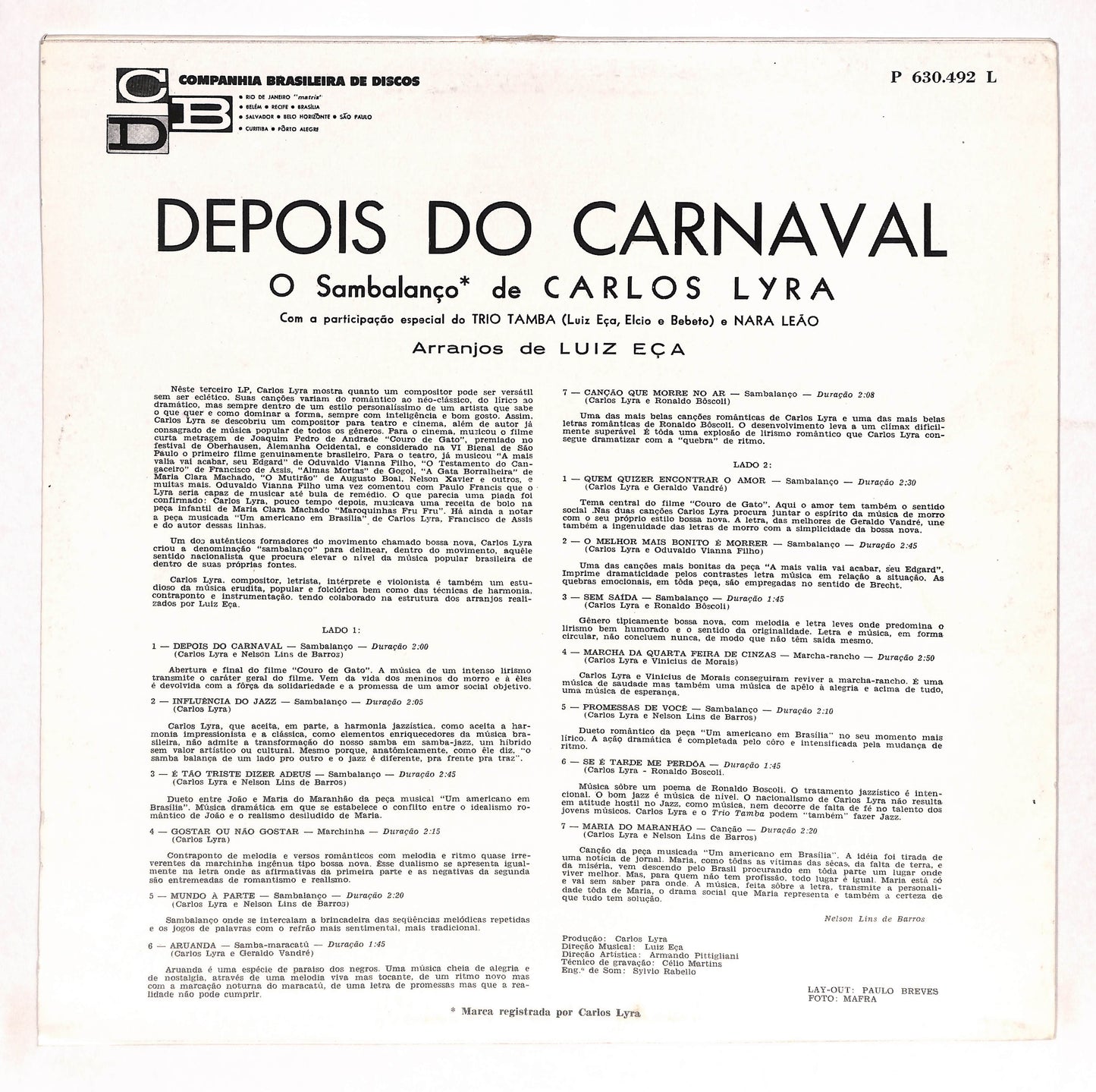 Depois Do Carnaval – O Sambalanço De Carlos Lyra