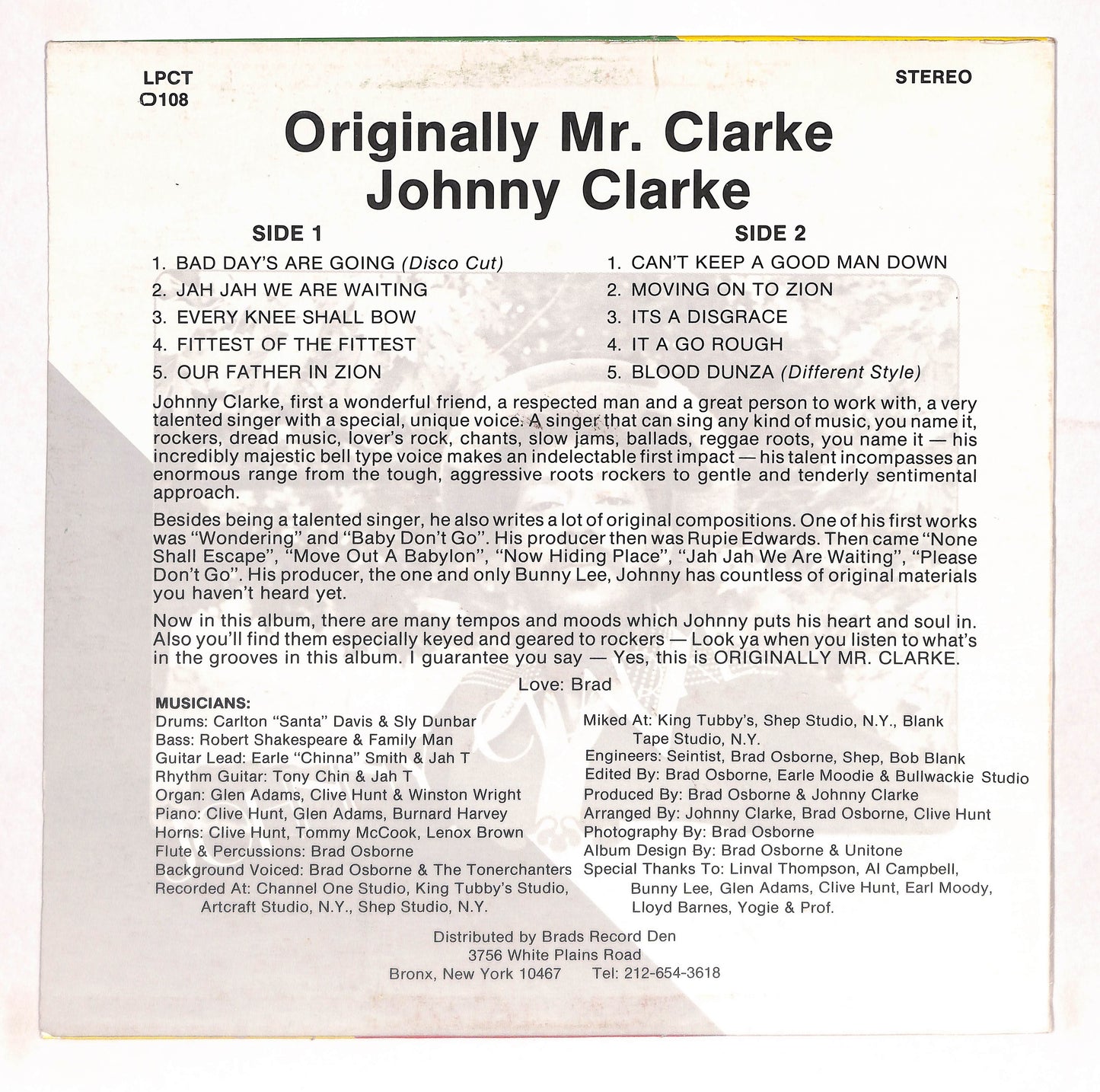 Originally Mr. Clarke