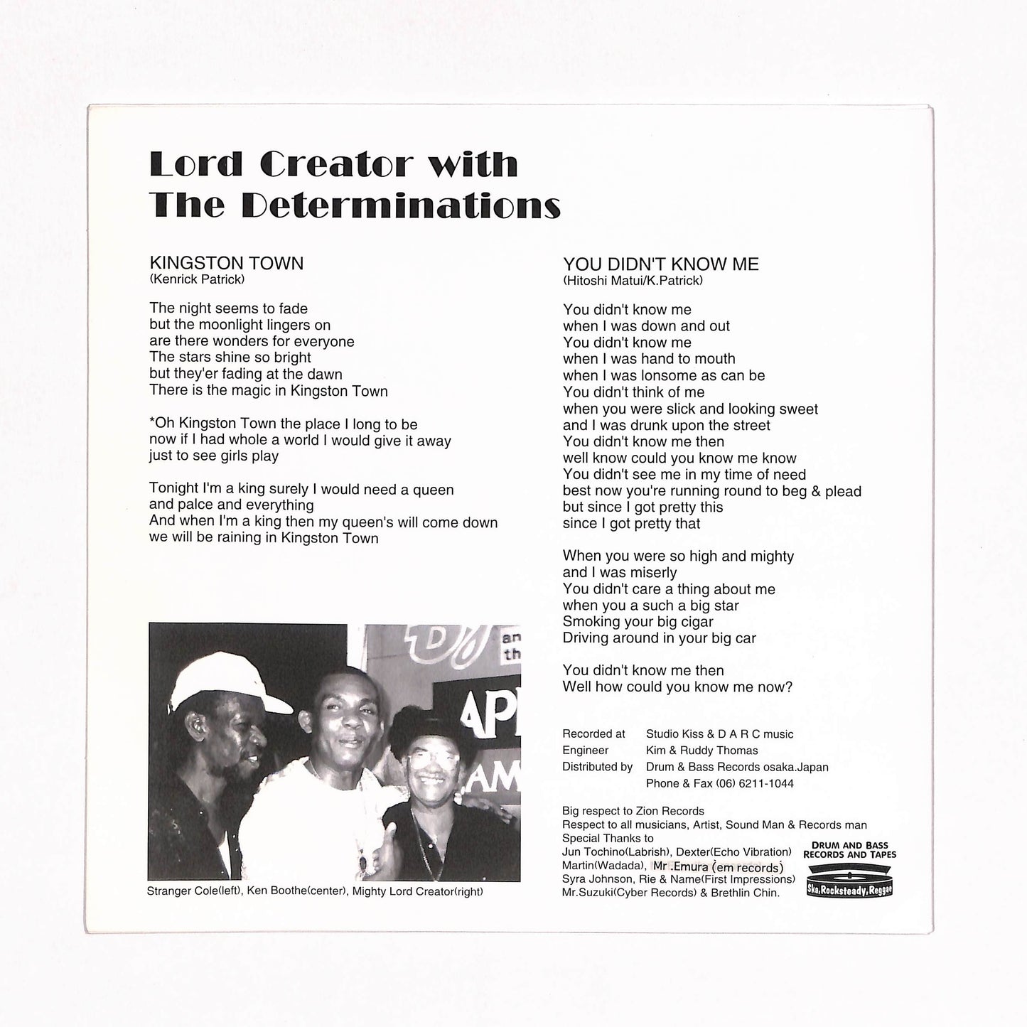 Kingston Town / You Didn’t Know Me