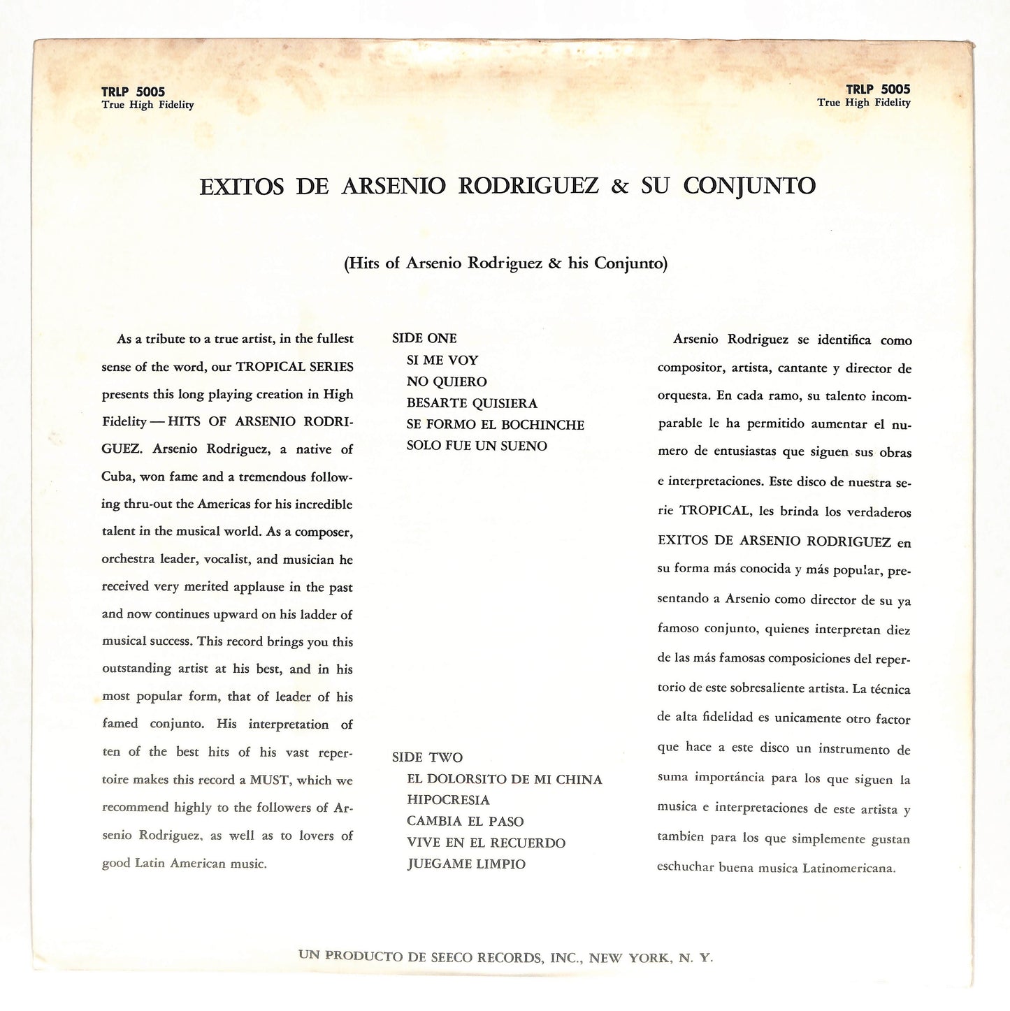 Exitos De Arsenio Rodriguez Y Su Conjunto