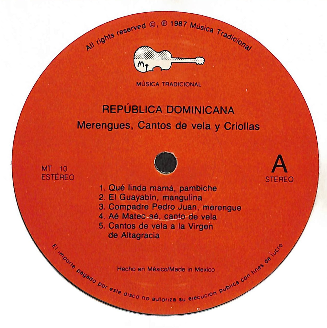 REPÚBLICA DOMINICANA - Merengues, Cantos de Vela y Criollas