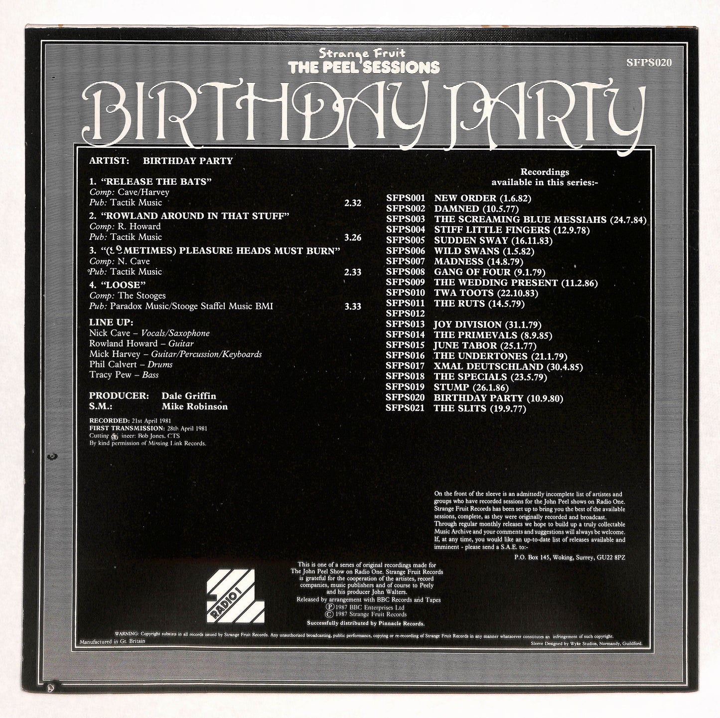 The Peel Session (21st April 1981)